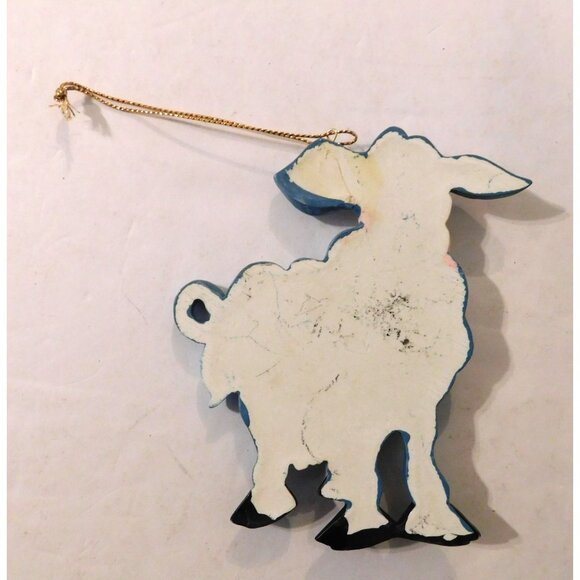 Vintage Blue Cow Christmas Ornament Holiday Hanging Decoration Seasonal Funny - Picture 2 of 4